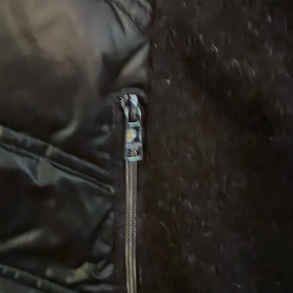 London Fog S Full Zip Black Down Filled LightWeight Coat Puffer Middle Knit Side - Picture 4 of 7